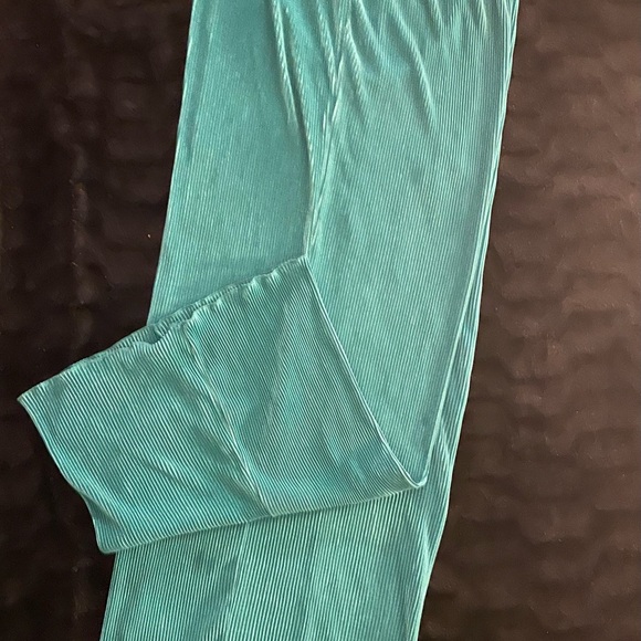 Teal Wide Leg Women's Pants - Picture 3 of 8